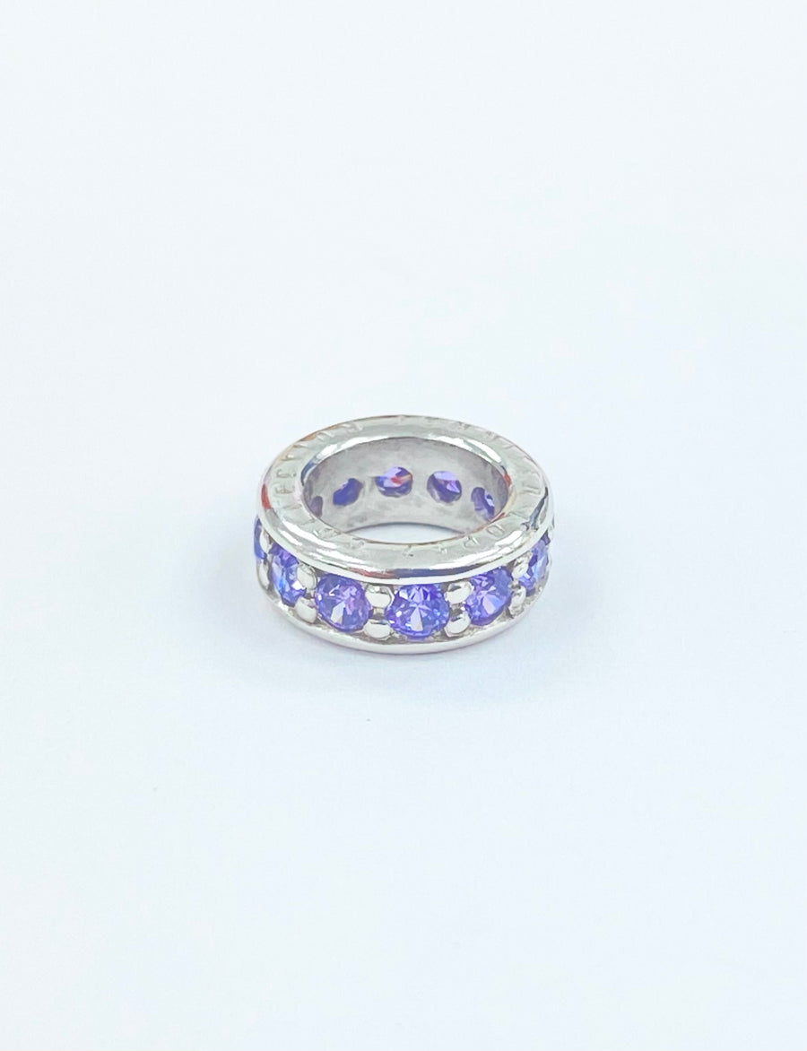 Amethyst Dreamy Dot Charm (Silver/Purple)