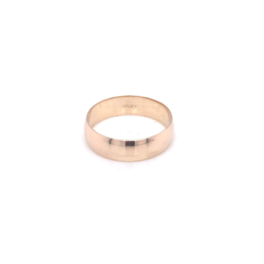 Alianza de boda de oro rosa de 14 quilates