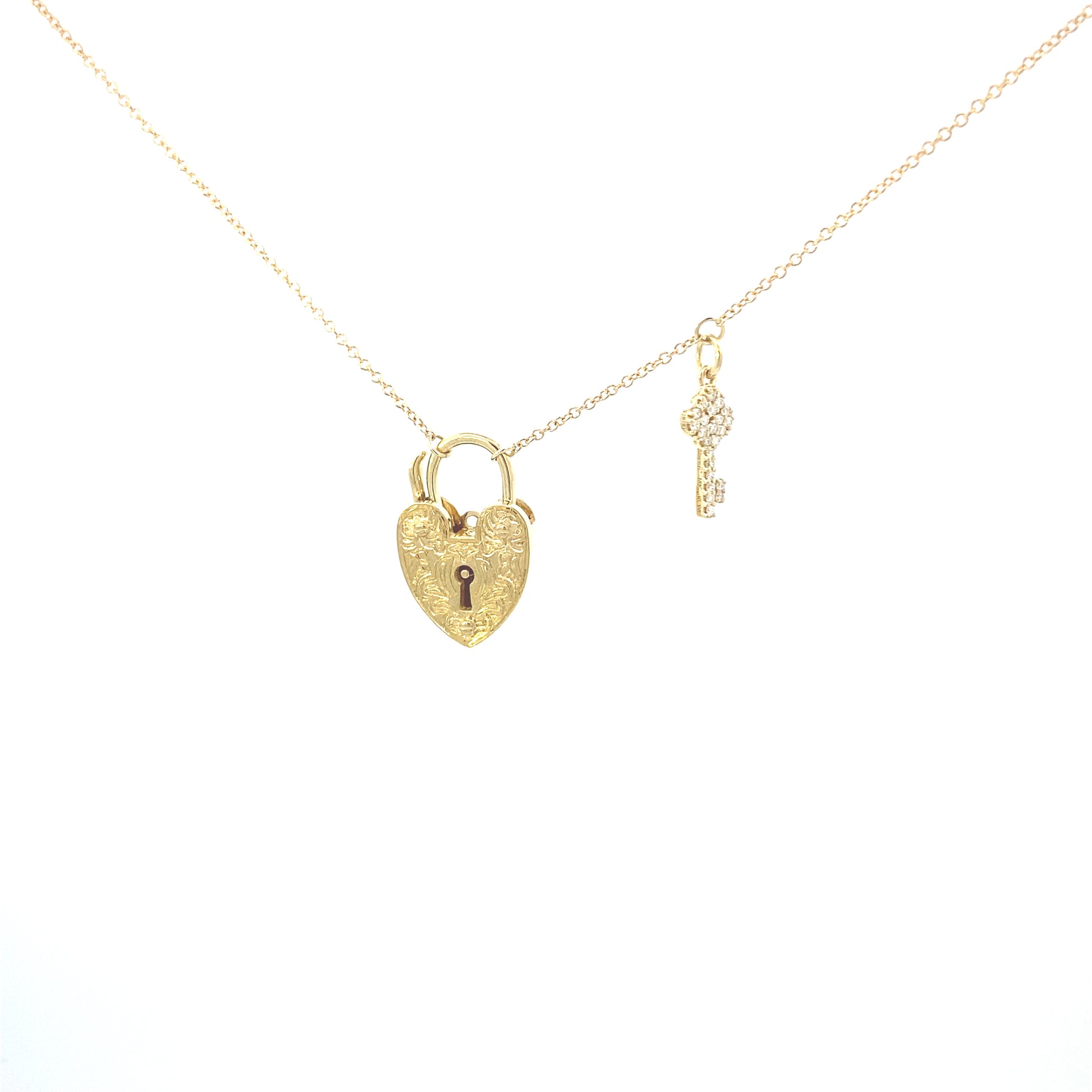 Simon G 18K Heart-Locket and Key Necklace | Simon G | Luby 