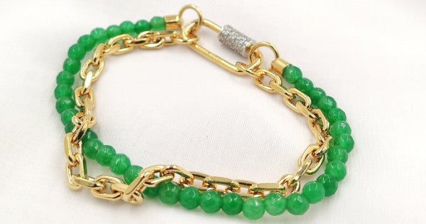 Palermo Bracelet with Jade Stone | Rebecca | Luby 