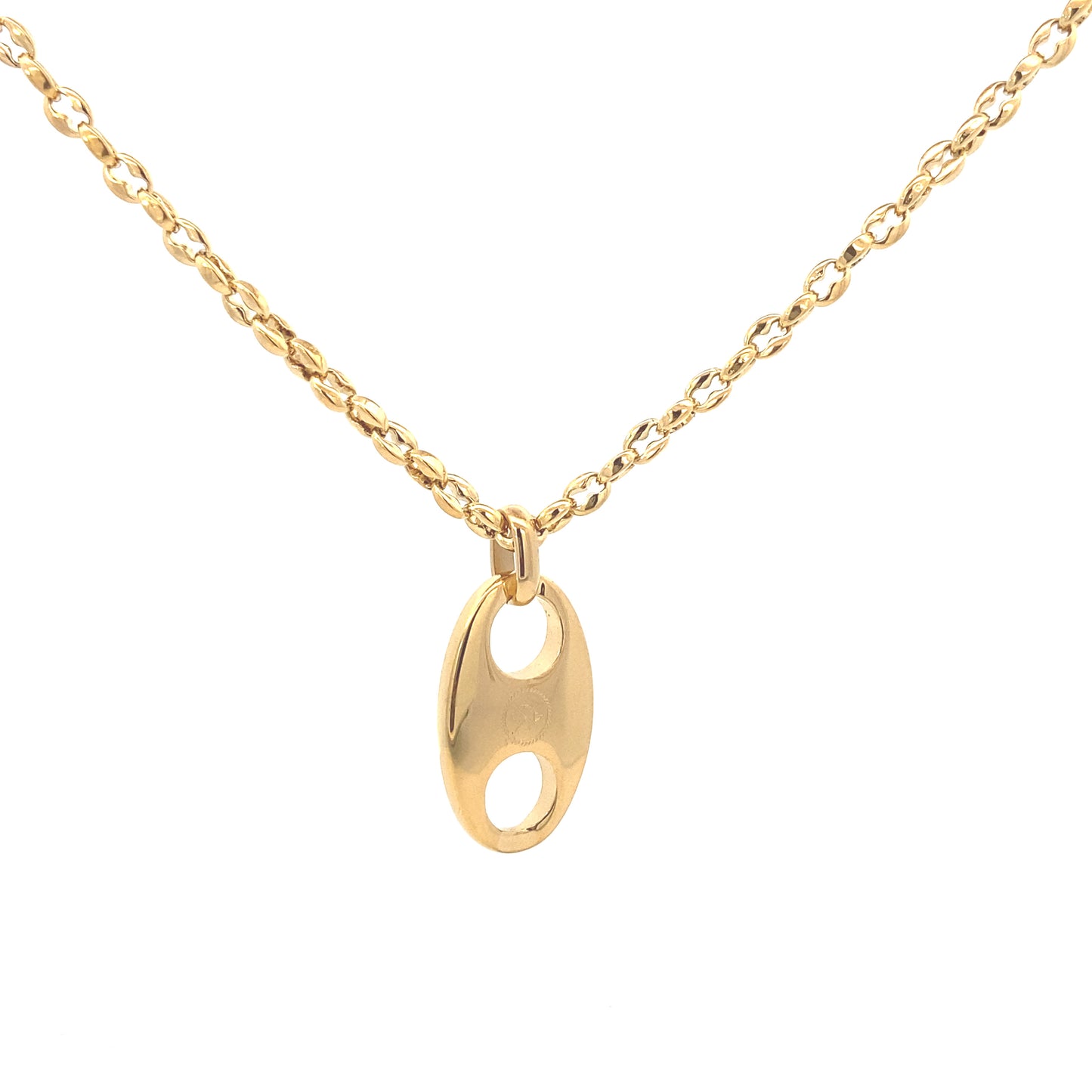 Mariner Chain w Mariner Link Pendant Gold | Seaknots | Luby 
