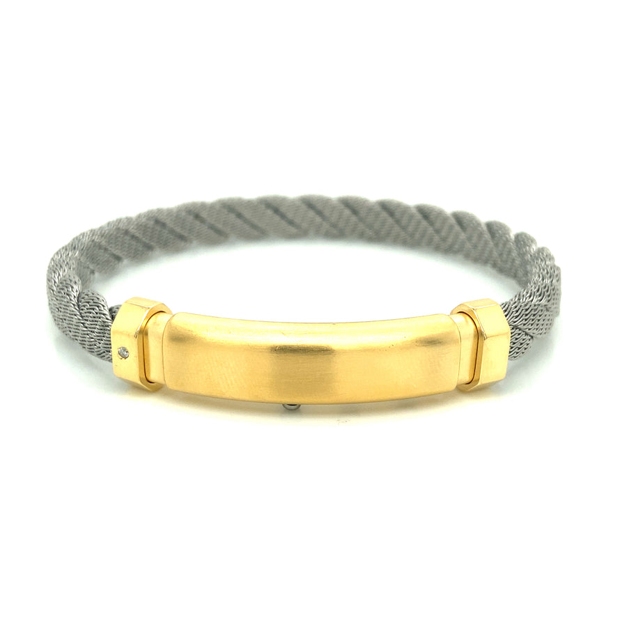 Borsari Gold Stainless Steel Rope Bangle
