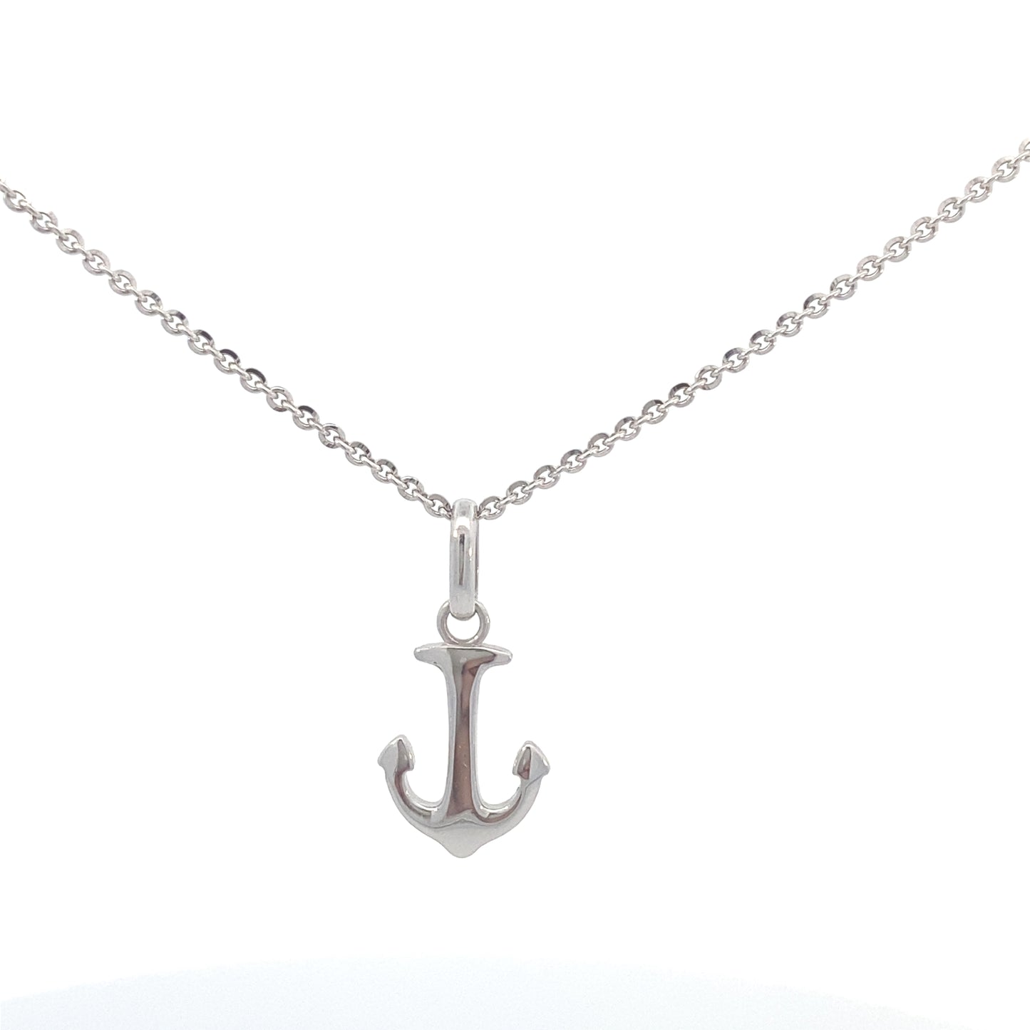 14K White Gold Anchor Pendant | Luby Gold Collection | Luby 