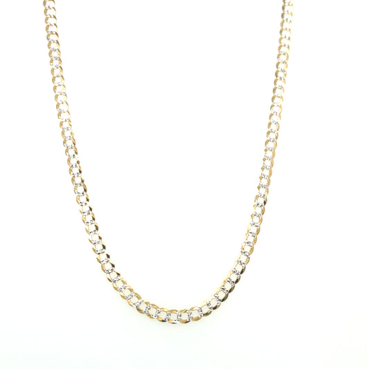 14K Gold Cuban Chain with Cut Diamond | Luby Gold Collection | Luby 