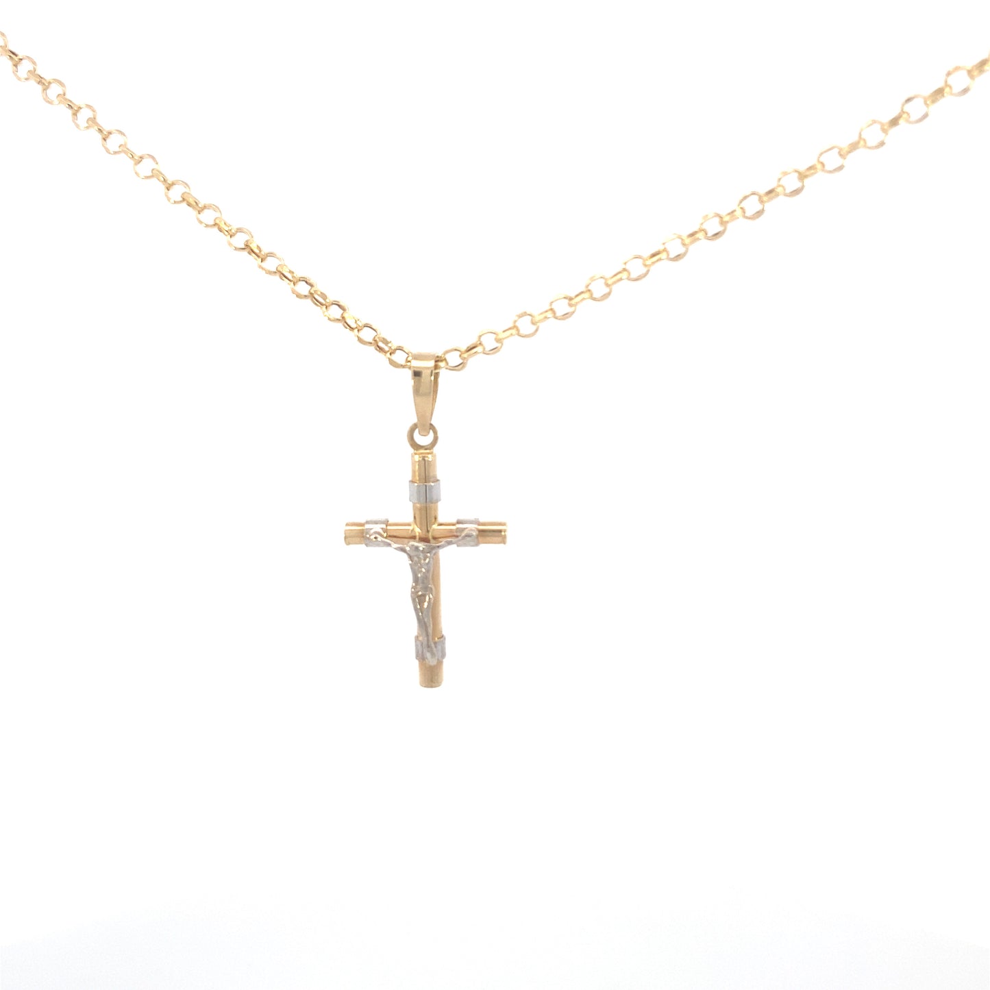 14K Gold Cylinder Cross Pendant | Luby Gold Collection | Luby 