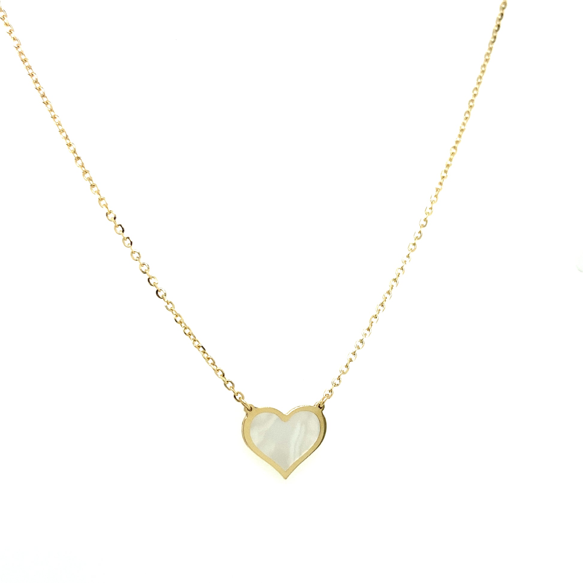 14K Gold Mother Pearl Heart Necklace | Luby Gold Collection | Luby 