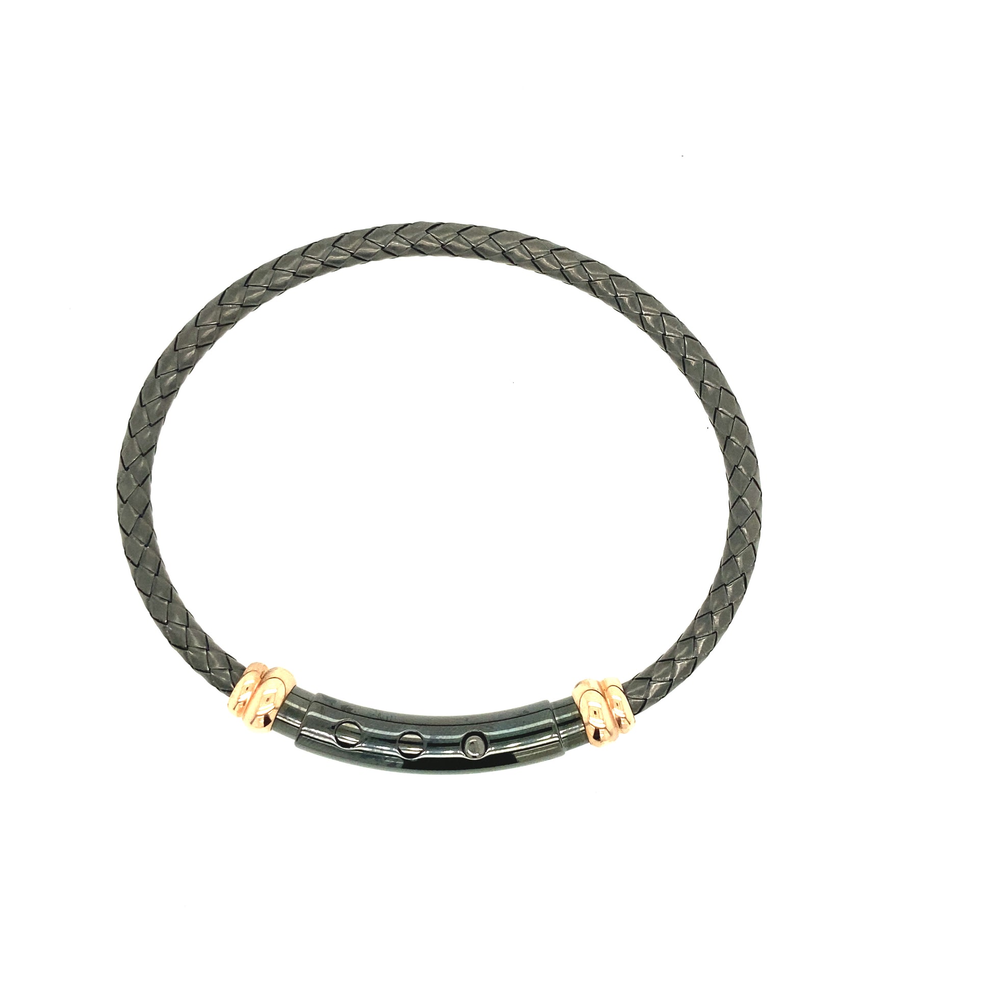 Titanium Rope Bangle With Black Polyester Steel | BORSARI | Luby 