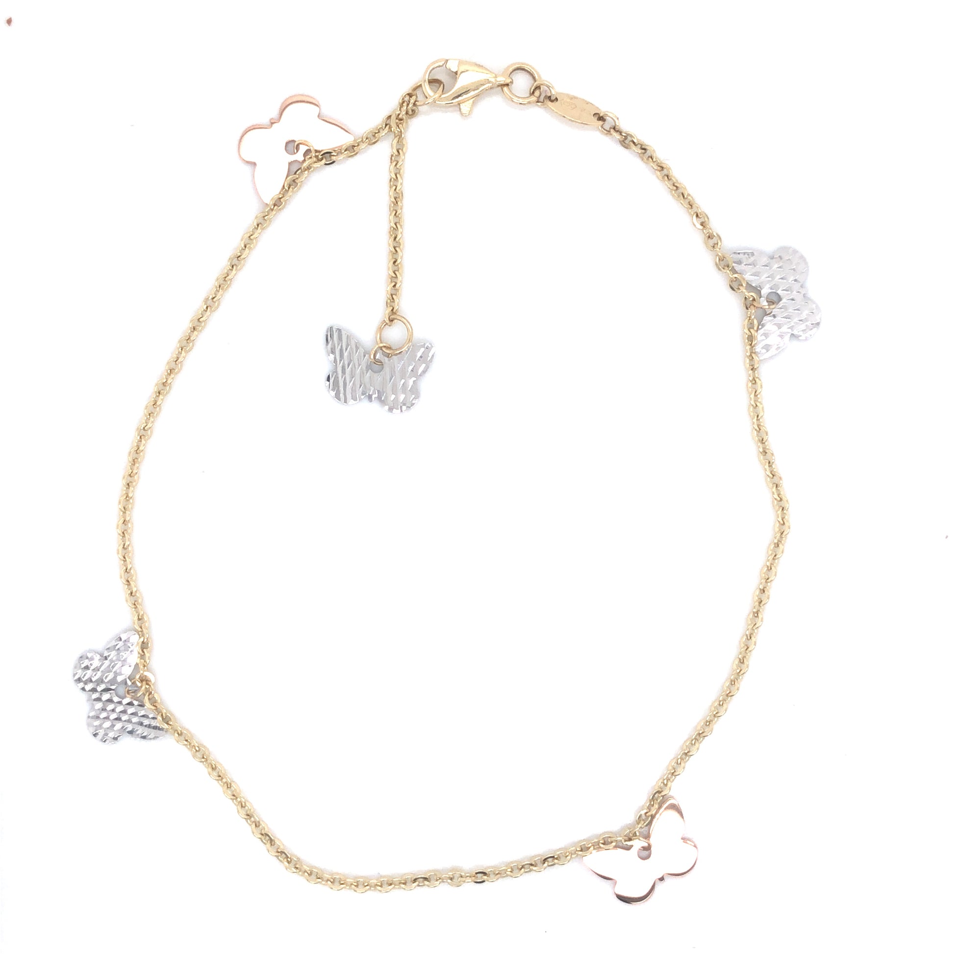 14K Ankle Bracelet with Butterfly | Luby Gold Collection | Luby 