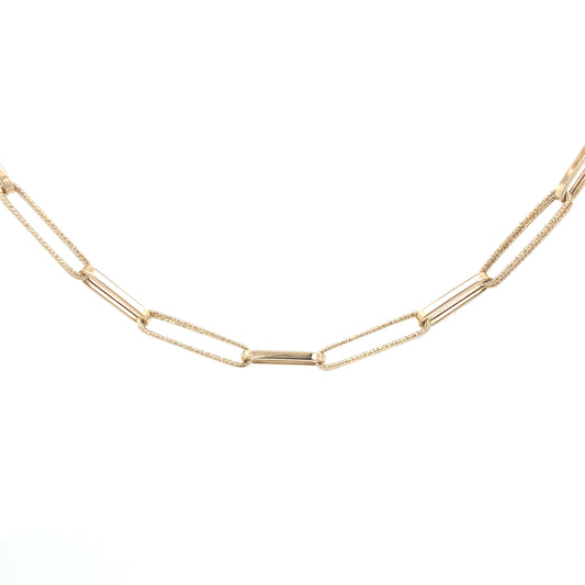 14K Gold Double Paper Clip Shine Necklace | Luby Gold Collection | Luby 