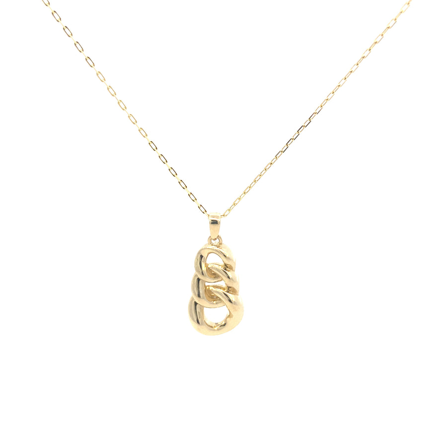 14K Gold Link Pendant with Chain