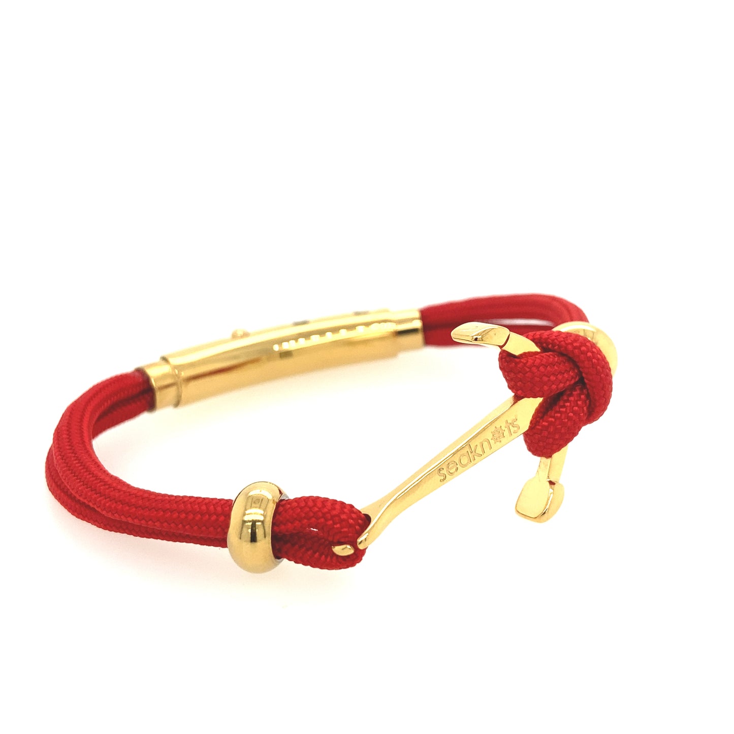 DOUBLE CORD W ANCHOR /KNOT/ BEADS GOLD | Seaknots | Luby 