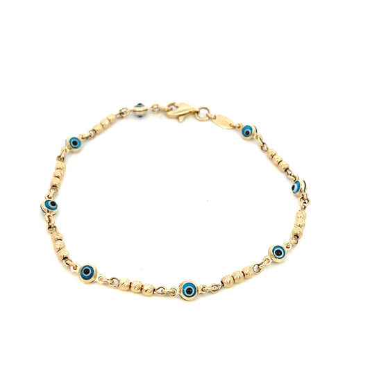 14K Gold Evil Eye Dots Bracelet | Luby Gold Collection | Luby 