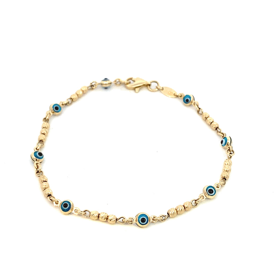 14K Gold Evil Eye Dots Bracelet