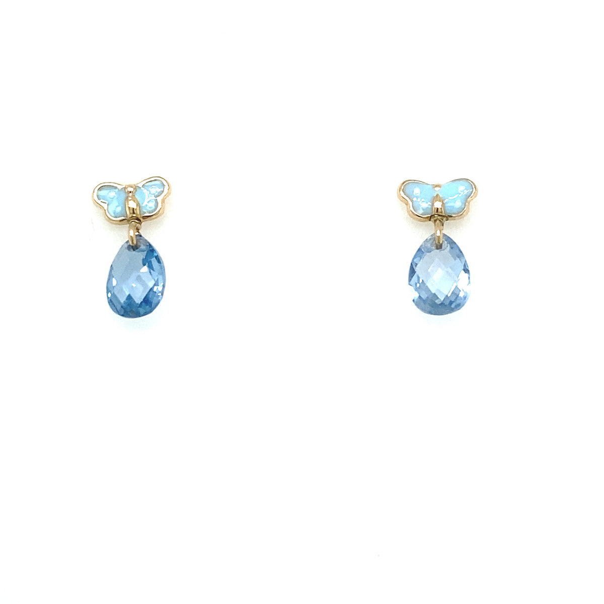 ENAMEL BUTTERFLY WITH TEARDROP | Luby Gold Collection | Luby 