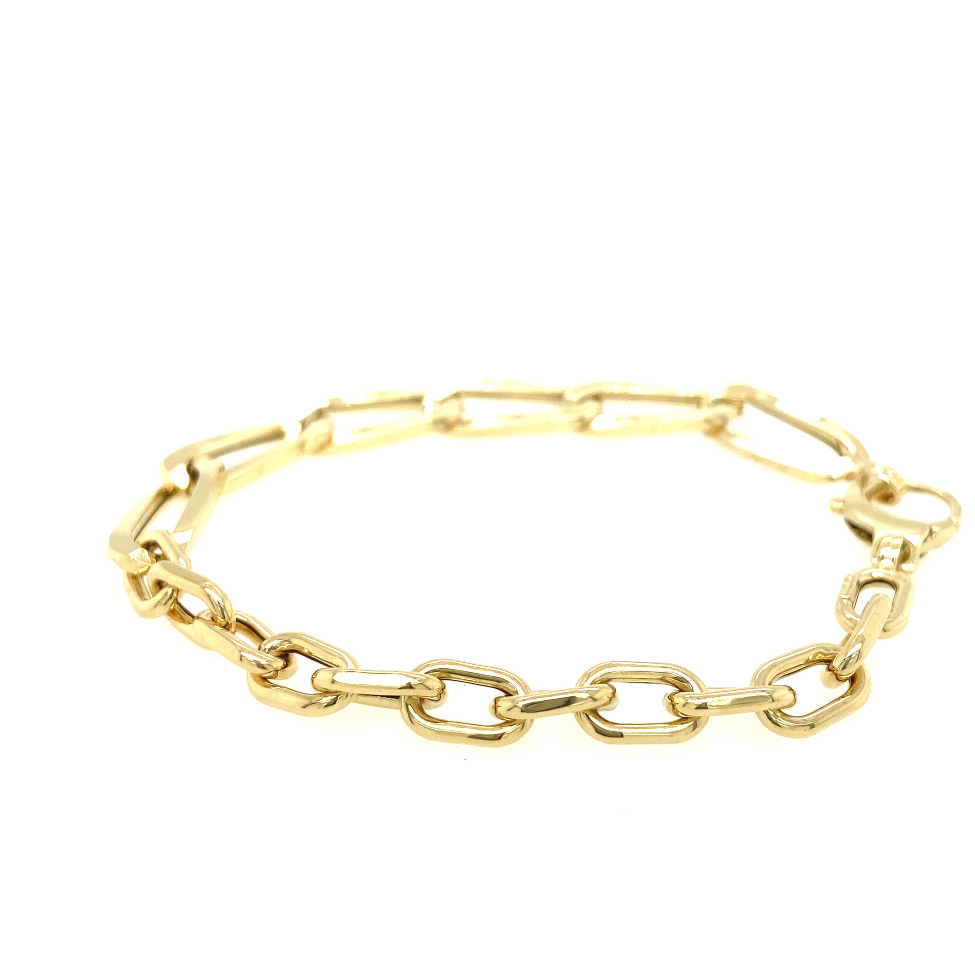 14k Gold Paper Clip and Chain Link Bracelet | Luby Gold Collection | Luby 