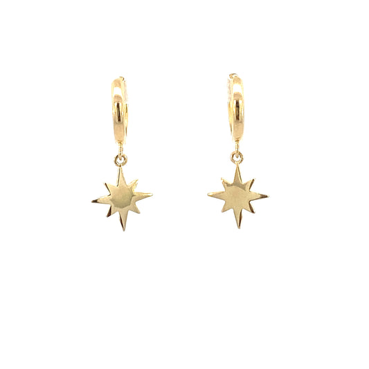 14K Gold Salomon Star Hoops Earring | Luby Gold Collection | Luby 