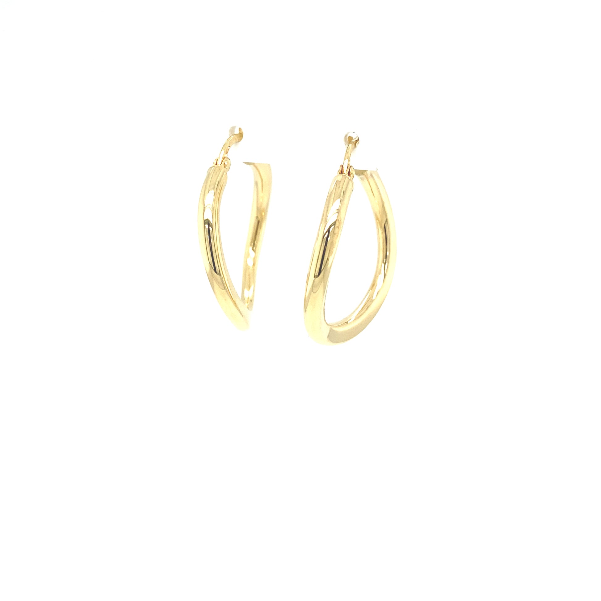 14K Wave Gold Hoops | Luby Gold Collection | Luby 