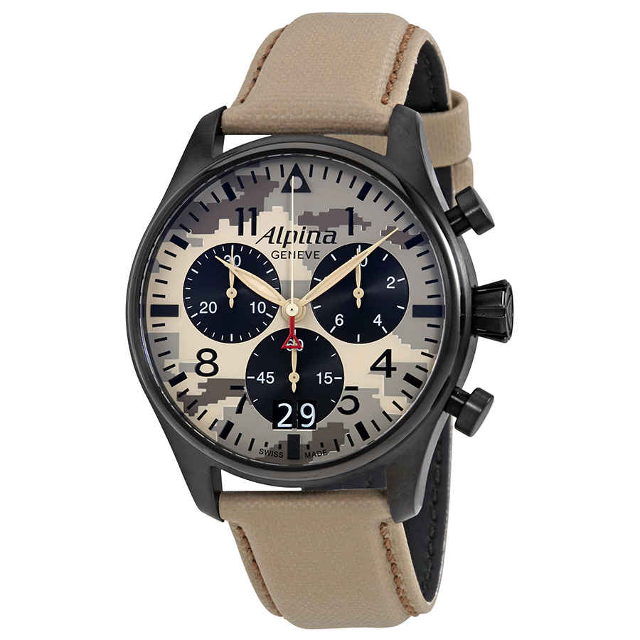 Startimer Pilot Chronograph Big Date (Light Woodland Camo Patterned) | Alpina | Luby 