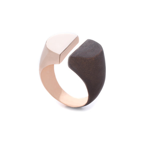 Marcello Pane Rubber Chocolate Ring 925 | Marcello Pane | Luby 