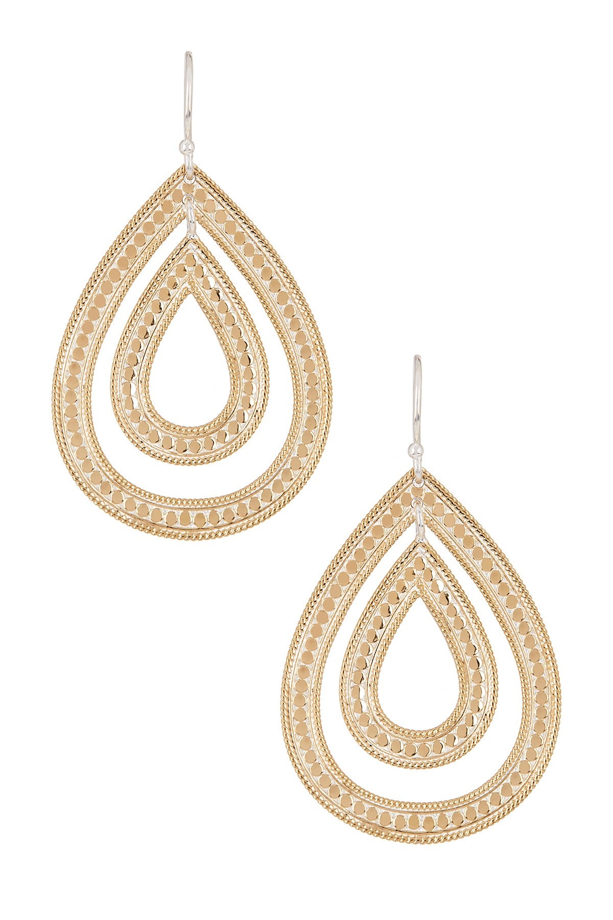 Double Open Tear Drop Earrings (Gold) | Anna Beck | Luby 