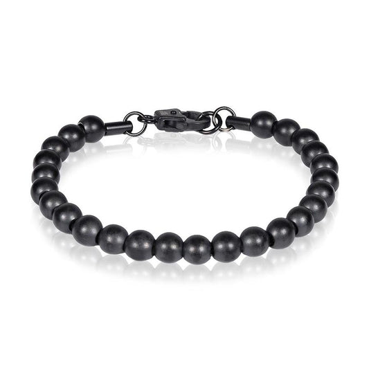 7mm Black Steel Bead Bracelet | ARZ Steel | Luby 