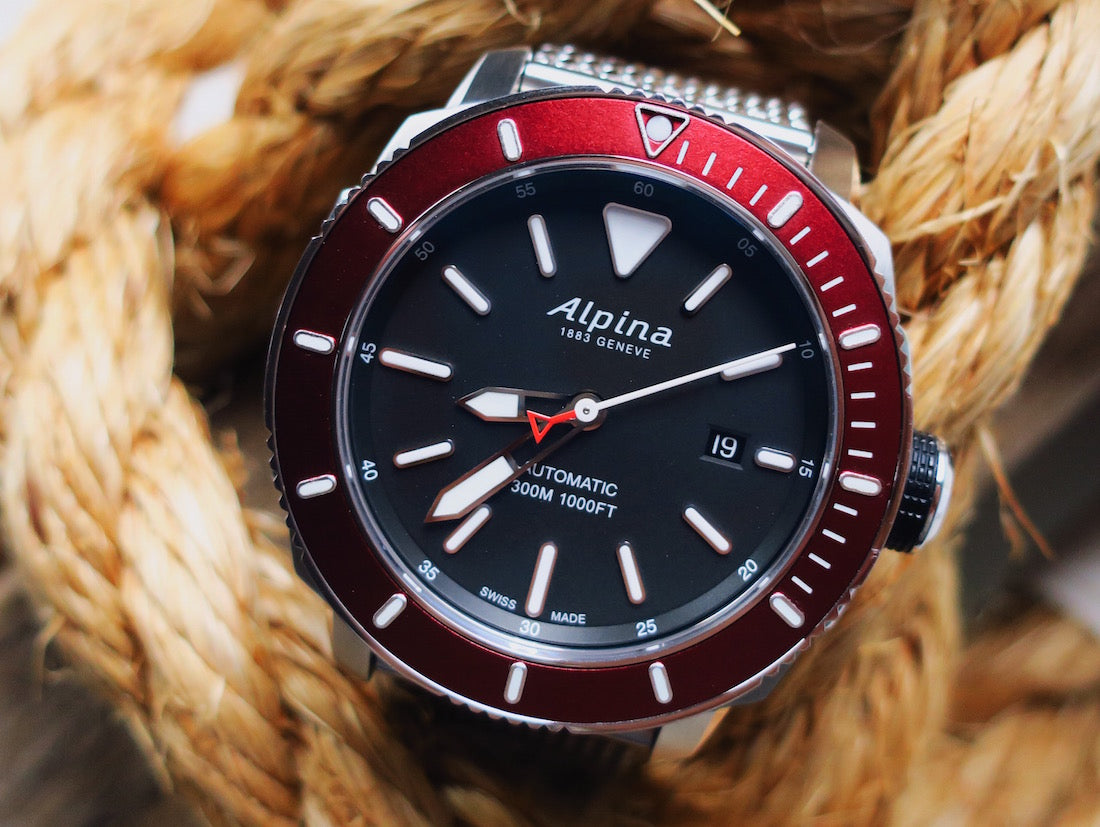 Seatrong Diver 300 Automatic (Black-Red) | Alpina | Luby 