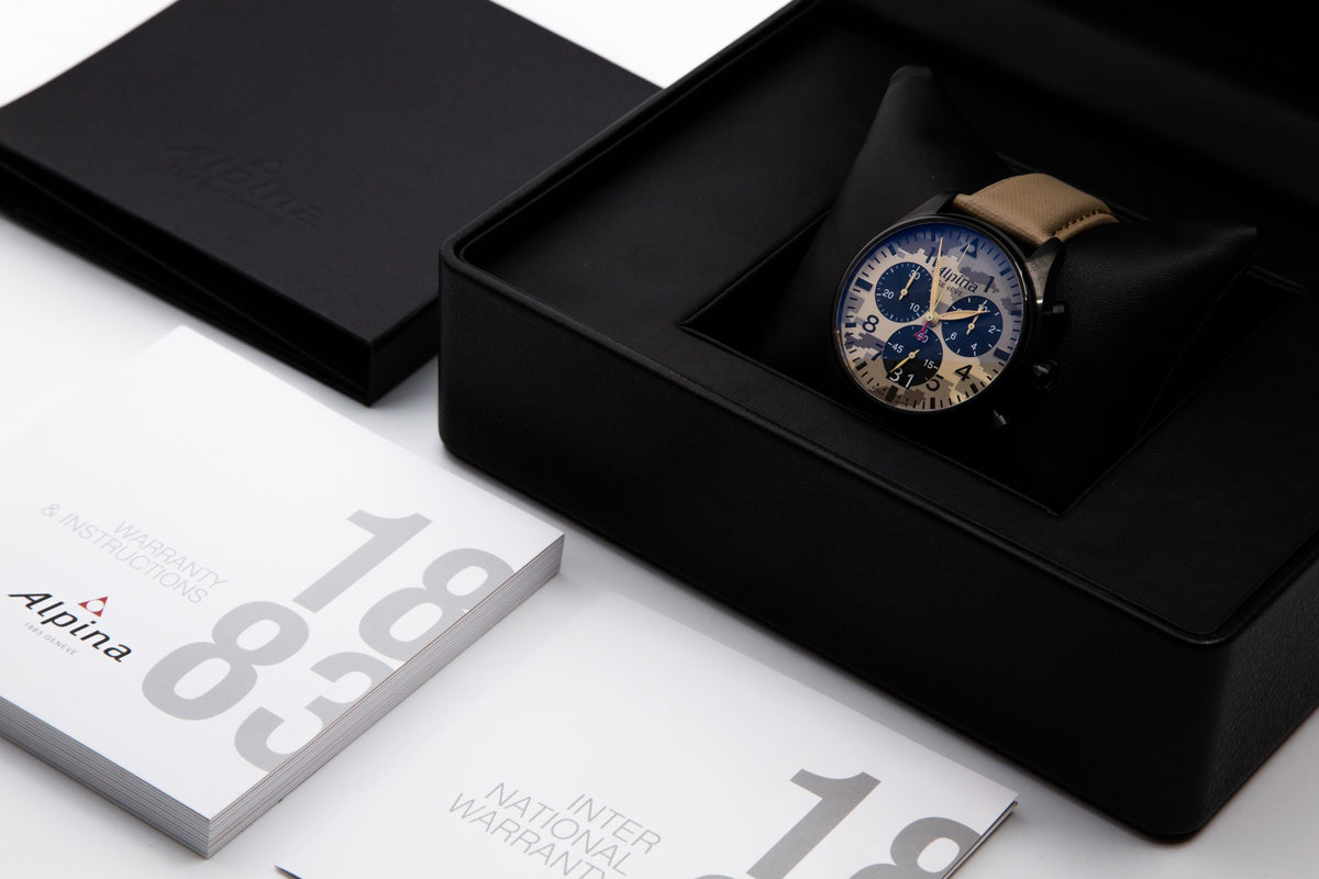 Startimer Pilot Chronograph Big Date (Light Woodland Camo Patterned) | Alpina | Luby 