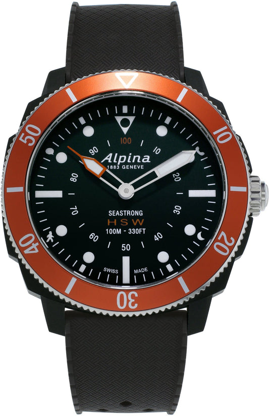 Seatrong Horological Smartwatch (Black and Orange) | Alpina | Luby 