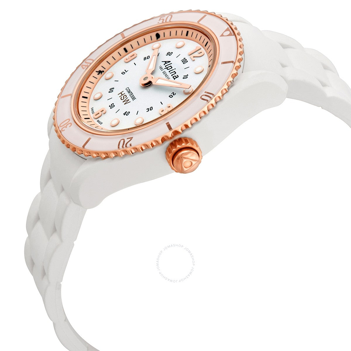 Comtesse(Ladies) Horological Smartwatch (White and Rose-Gold) | Alpina | Luby 