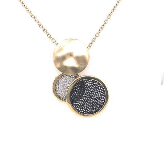 Golden Necklace with Silver & Black Mesh | Adami & Martucci | Luby 