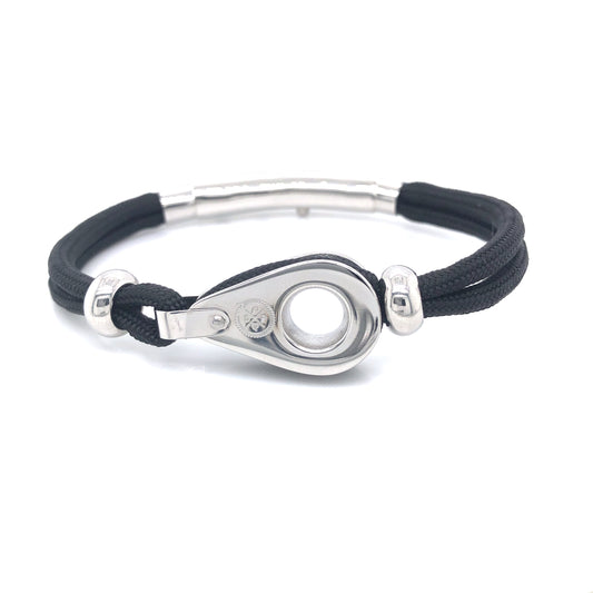 Double Cord with Silver Pulley and Beads Bracelet | SEAKNOTS | Luby 