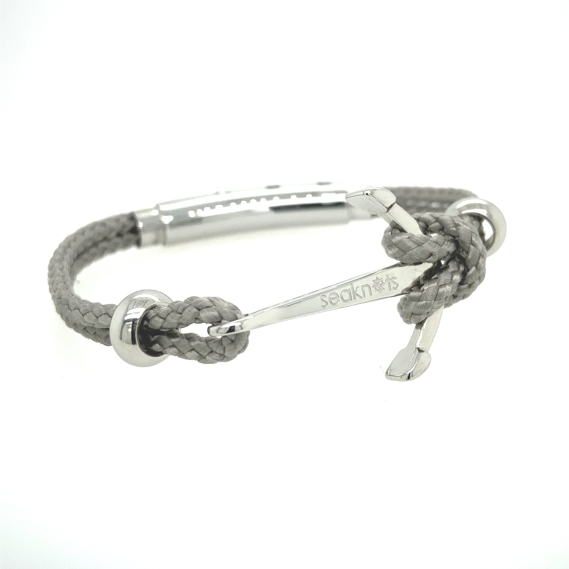 DOUBLE CORD W ANCHOR / KNOT / BEADS SILVER | Seaknots | Luby 