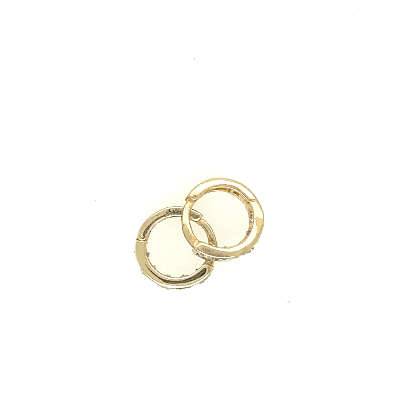 14K TINY HOOPS EARRINGS CZ | Luby Gold Collection | Luby 
