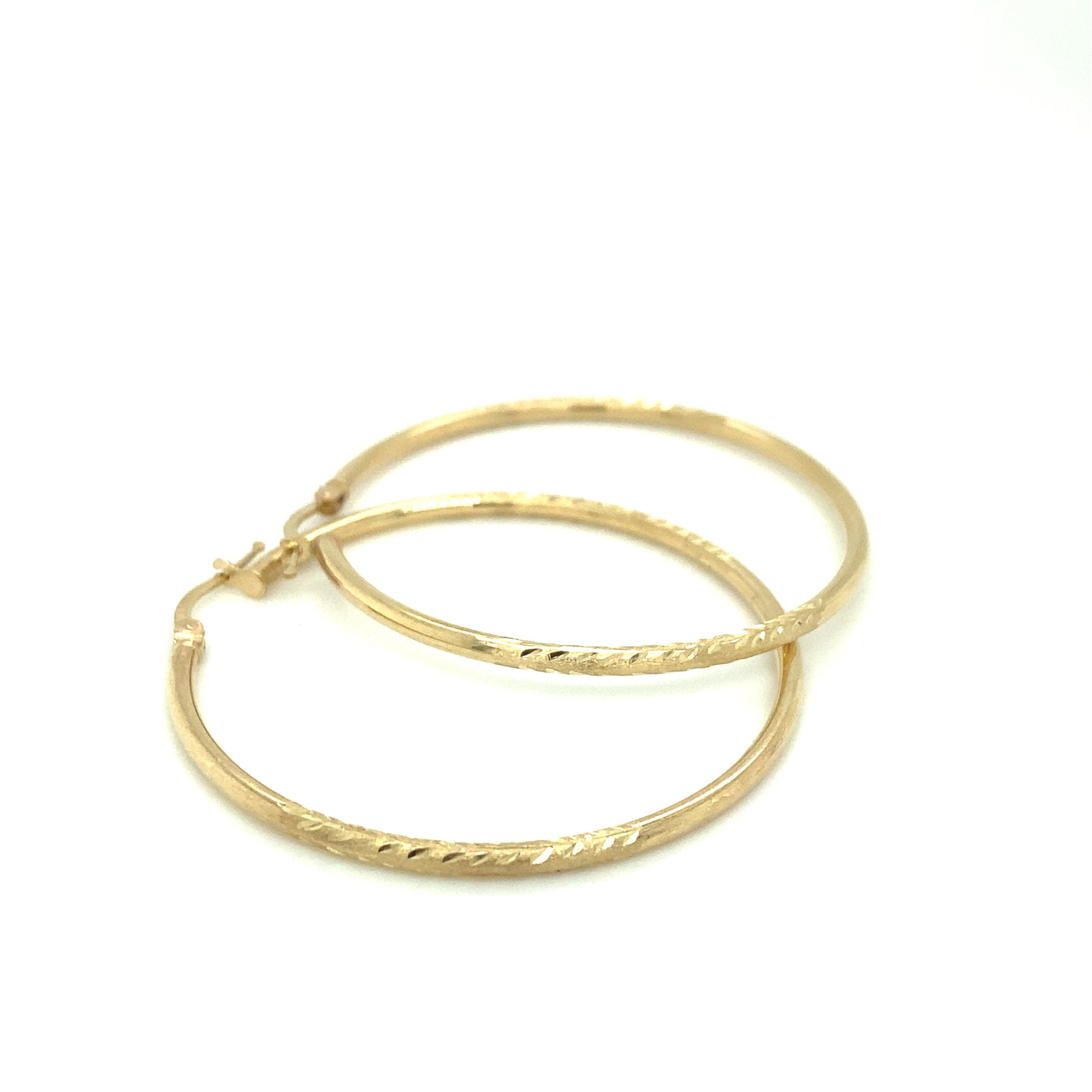 10K FANCY HOOPS WITH CUT PAVÉ | Luby Gold Collection | Luby 