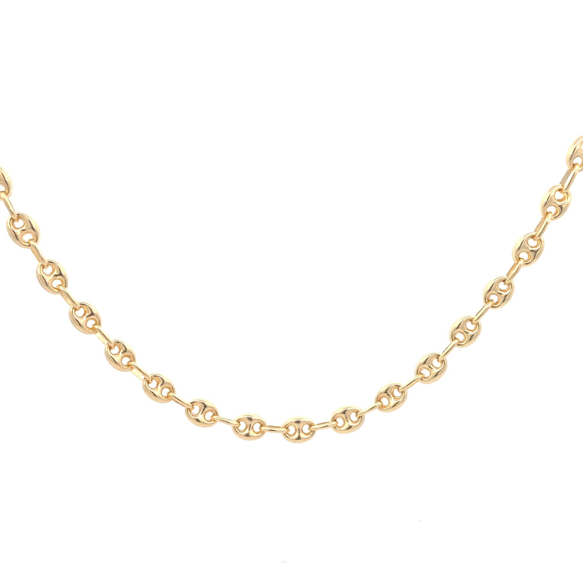 14K Gold Puff Coffee Link Chain | Luby Gold Collection | Luby 