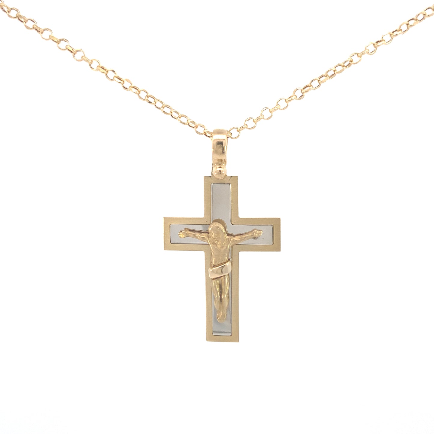 14K Gold Jesus Cross Two Tone | Luby Gold Collection | Luby 