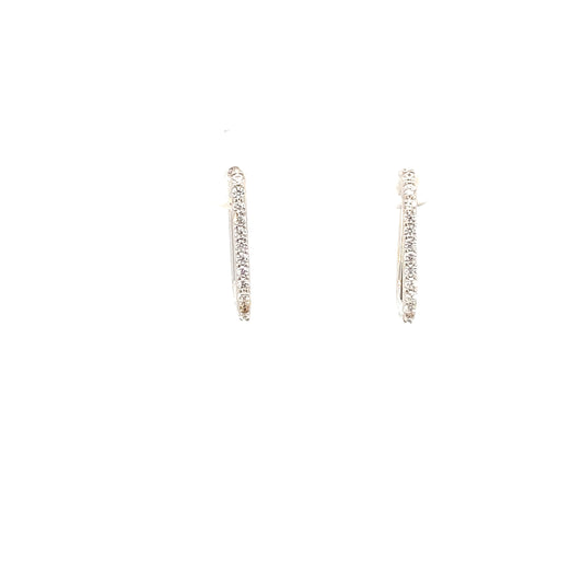 14K Gold Oval Hoop Earrings with CZ | Luby Gold Collection | Luby 