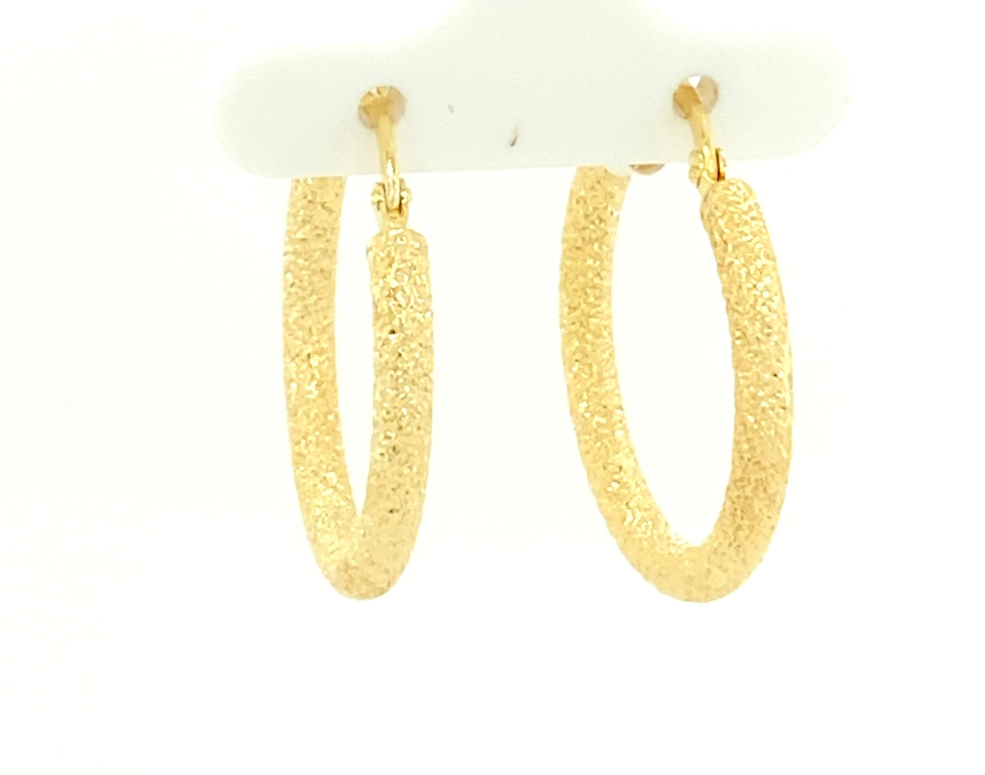 14K Gold Diamond Cut Hoops Earrings | Luby Gold Collection | Luby 