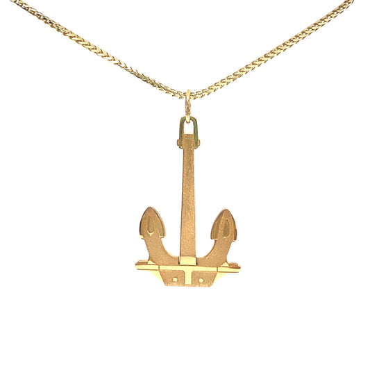 14K Custom Gold Navy Anchor Pendant | Luby Gold Collection | Luby 