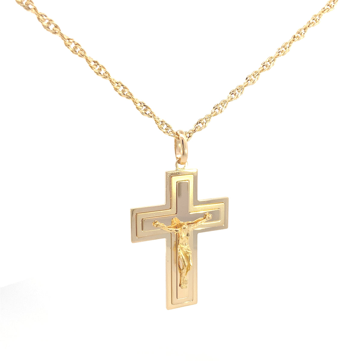 14K All Gold Big Cross Jesus | Luby Gold Collection | Luby 