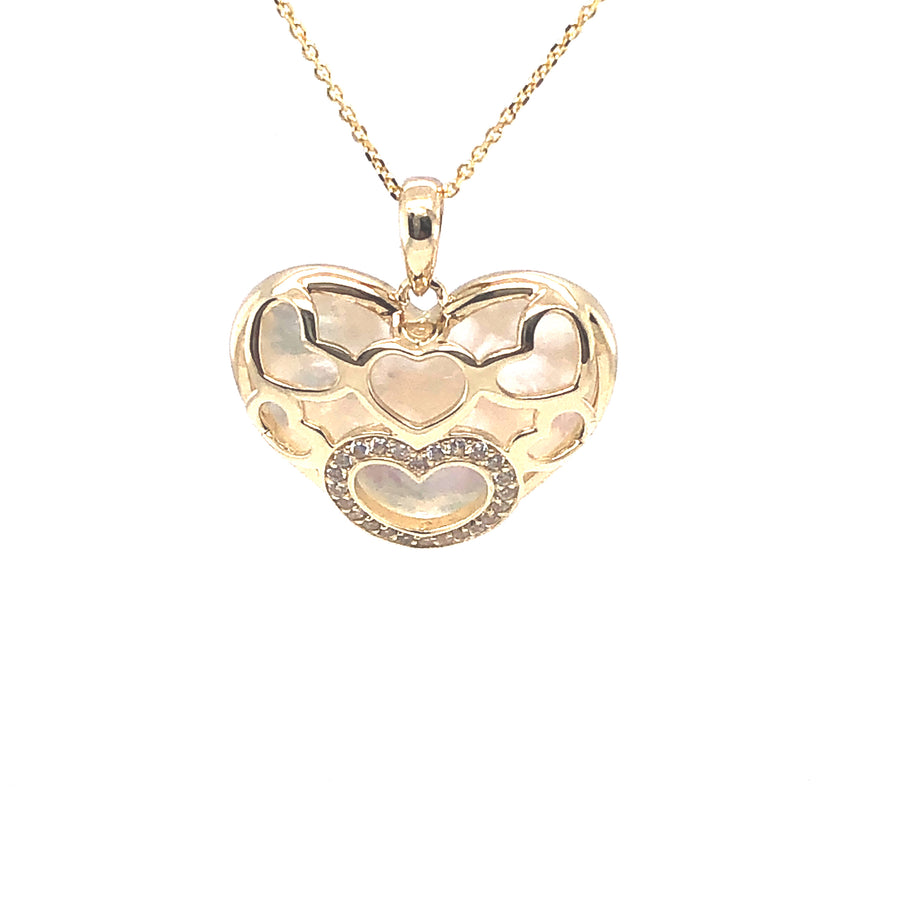 10K Mother Pearl Heart
