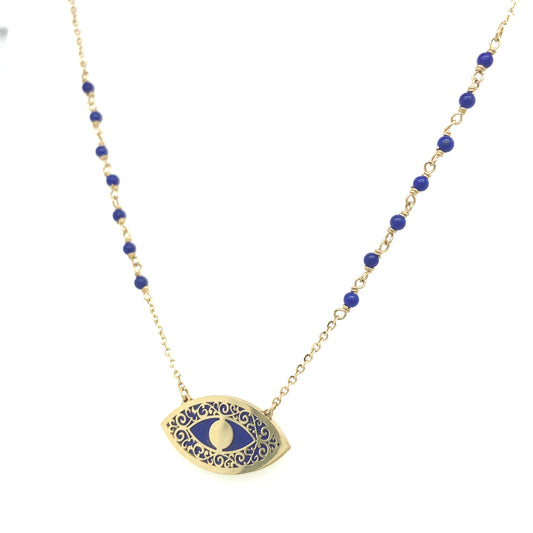 14k Gold Blue Eye Necklace | Luby Gold Collection | Luby 