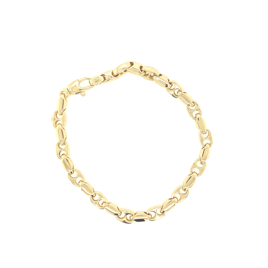 Pulsera elegante de eslabones hechos a mano de 14K