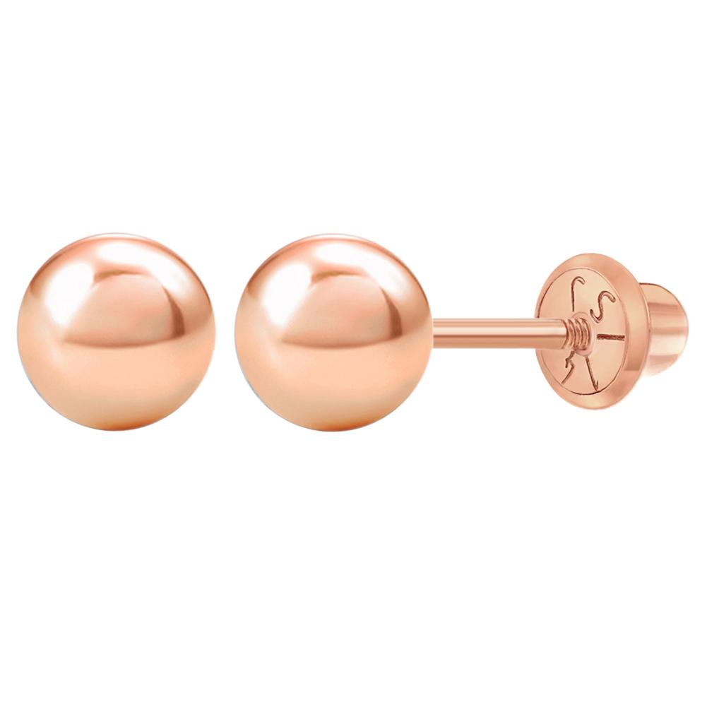 ROSE GOLD CLASSIC AND ELEGANT BALL STUD | Children Collection | Luby 