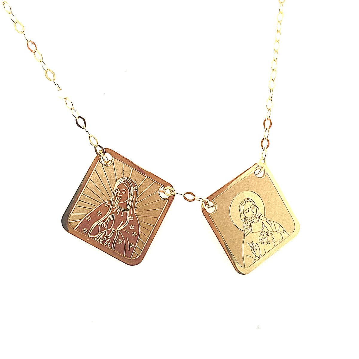 18K Escapulario with Jesus and The Virgin | Luby Gold Collection | Luby 