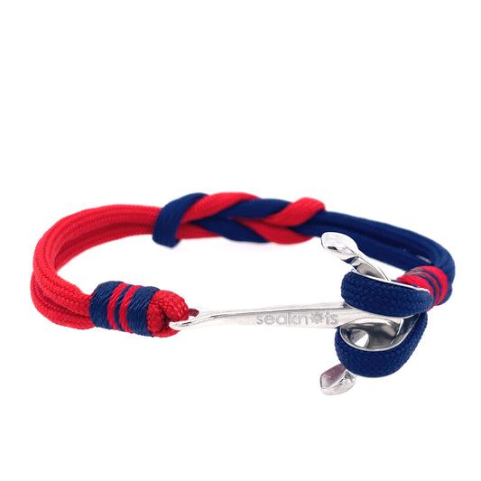 DOUBLE CORD W ANCHOR SILVER | Seaknots | Luby 