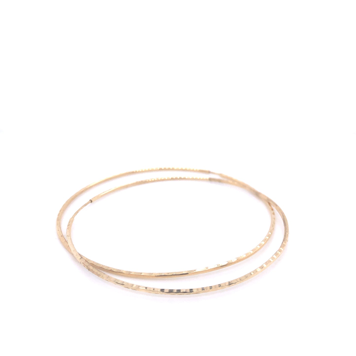 Large 14k Gold Diamond Cut Hoops | Luby Gold Collection | Luby 