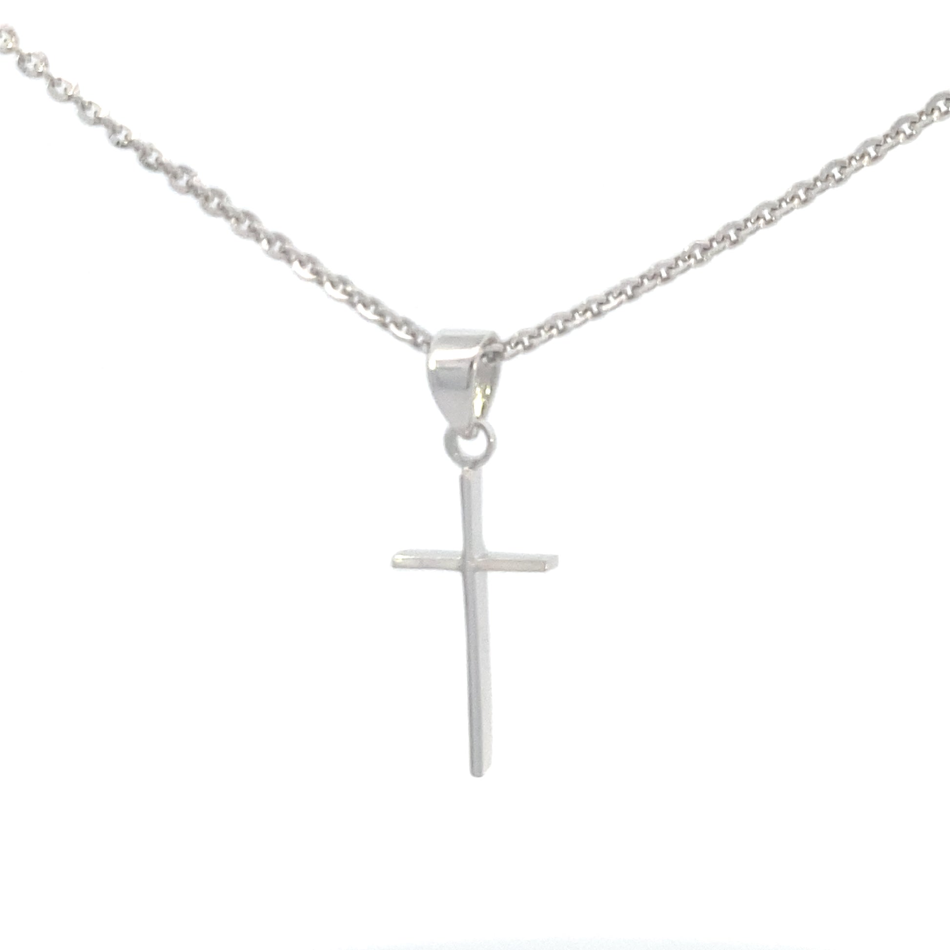 14K White Gold Small Cross Pendant | Luby Gold Collection | Luby 