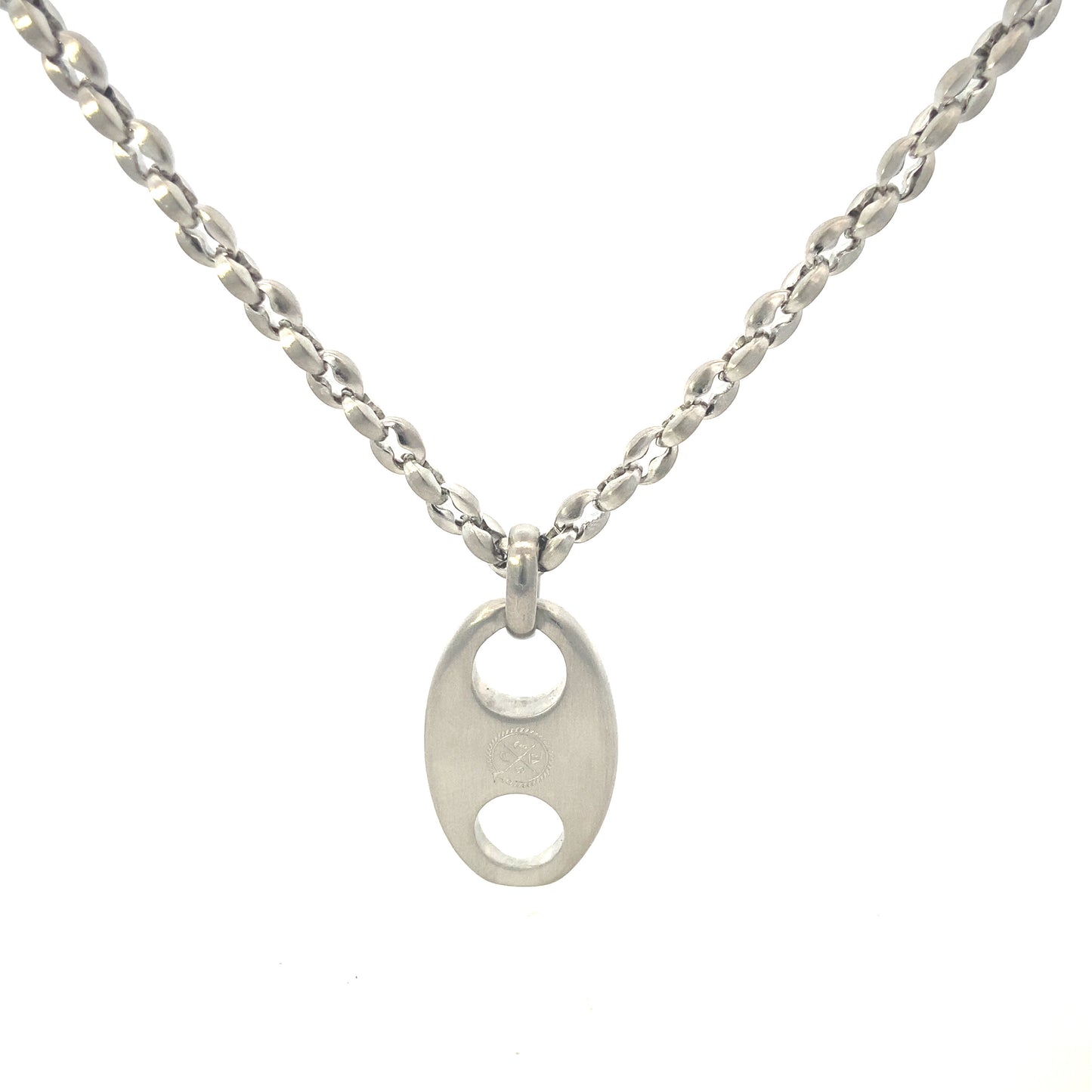 Mariner Chain w Mariner Link Pendant Silver | Seaknots | Luby 