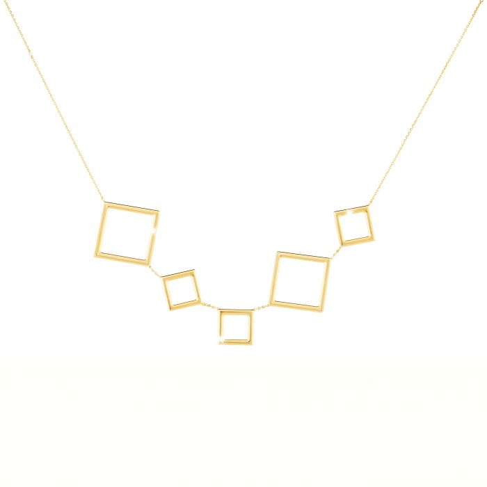 Ludi Choker Necklace with Five Squares | Rebecca | Luby 